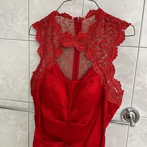 PROM DRESS RED SIZE 4 worn once